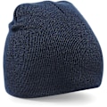 Miniatyrbild 2 av 2: Beechfield Plain Basic Knitted Winter Beanie Hat One Size Frenc French Navy One Size