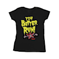 Miniatyrbild 1 av 3: Netflix Dam/Kvinnor Stranger Things You Better Run Bomull T-Shirt XXL Svart Black XXL