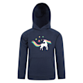 Miniatyrbild 1 av 4: Mountain Warehouse Barn/Flickor Unicorn Glitter Regnbåge Hoodie Navy 9-10 Years