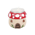 Miniatyrbild 2 av 3: Something Different Resin Svamphus Tealight-hållare En Storlek Red/White/Beige One Size