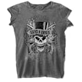 Miniatyrbild 1 av 2: Guns N Roses Dam/Kvinnor Faded Skull Burnout T-Shirt XL Charc Charcoal Grey XL