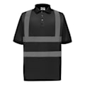 Miniatyrbild 1 av 2: Yoko Hi-Vis Polotröja med Kort Ärm / Arbetskläder för Män XL Svart Black XL