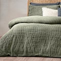 Miniatyrbild 2 av 3: Yard Chunky Cotton Waffle Påslakan Set Enkelsäng Eucalyptus Eucalyptus Single