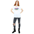 Miniatyrbild 4 av 5: Ready Player One Dam/Damer Regnbågslogotyp Bomull Pojkvän T-shirt White 3XL