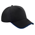 Miniatyrbild 1 av 3: Beechfield Vuxen Unisex Authentic 5 Panel Piped Peak Cap One S Black/Bright Royal One Size