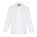 Miniatyrbild 1 av 3: Premier Unisex Vuxen Stud Front Långärmad Kockjacka XS Vit White XS