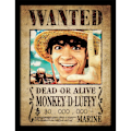 Miniatyrbild 1 av 2: One Piece Live Action Monkey D. Luffy Wanted Poster Inramad Multicoloured 40cm x 30cm