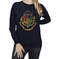 Miniatyrbild 3 av 6: Harry Potter Dam/Damer Hogwarts Distressed Crest Sweatshirt Deep Navy M