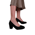 Miniatyrbild 3 av 3: Var är det ifrån Dam/Dam Melrose Mocka Medium Block Heel Black 7 UK