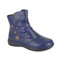 Miniatyrbild 1 av 2: Mod Comfys Damskor/Kvinnors Läder Extra Breda Ankelboots Storlek 4 UK Ex Navy 4 UK Extra Wide