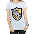 Miniatyrbild 3 av 5: Harry Potter Dam/Kvinnor Hufflepuff Crest Flat Bomull T-shirt Sports Grey XL