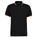 Miniatyrbild 1 av 2: Kustom Kit Herr Tipped Cotton Pique Poloshirt XL Svart/Orange Black/Orange XL