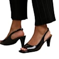 Miniatyrbild 1 av 2: Var är det ifrån Dam/Dam Square Toe Mid Heel High Heels Black 5 UK