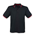 Miniatyrbild 1 av 3: Henbury Mens CoolPlus Tipped Polo Shirt L Svart/Röd Black/Red L