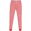 Miniatyrbild 1 av 2: SF Unisex Vuxen Randig Cuffad Lounge Byxa XS Röd/Vit Red/White XS