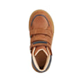 Miniatyrbild 3 av 4: Geox Pojkar Vaxade Läder Sneakers 1 UK Cognac/Blå Cognac/Blue 1 UK