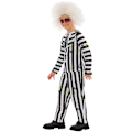 Miniatyrbild 3 av 3: Beetlejuice Randig Kostym för Pojkar 3-4 År Svart/Vit Black/White 3-4 Years
