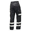 Miniatyrbild 2 av 2: Yoko Hi-Vis Cargo-byxor för män med knäskyddsfickor 40 tum långa Black 40in Long