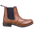 Miniatyrbild 2 av 2: Cotswold Mens Cirencester Läder Chelsea Brogue Skor 9 UK Tan Tan 9 UK
