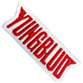 Miniatyrbild 1 av 2: Yungblud Vävd Logotyp Strykjärnslapp En Storlek Vit/Röd White/Red One Size