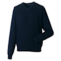Miniatyrbild 3 av 4: Russell Collection Herr V-halsad Stickad Pullover Sweatshirt 3XL French Navy 3XL