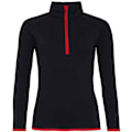 Miniatyrbild 1 av 2: AWDis Cool Dam/Damer Halv Zip Girlie Sweat Top 14 UK Jet Bl Jet Black/Fire Red 14 UK