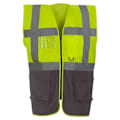 Miniatyrbild 1 av 2: Yoko Unisex Värdearbetsväst Executive Hi-Vis Storlek S Gul/Grå Yellow/Grey S