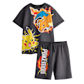 Miniatyrbild 1 av 5: Pokemon Pojkar Pikachu & Charizard T-shirt & Shorts Set 7-8 År Black 7-8 Years