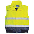 Miniatyrbild 1 av 2: Portwest Herr 3 i 1 Hi-Vis Bomberjacka (C465) / Arbetskläder M Y Yellow/Navy M
