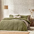 Miniatyrbild 5 av 5: Yard Bouclé Textured Påslakan Set Enkelsäng Oliv Olive Single