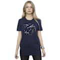 Miniatyrbild 2 av 3: Netflix Dam/Damer The Witcher Wolf Logo Bomull Boyfriend T- Navy Blue M