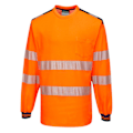 Miniatyrbild 1 av 2: Portwest Herr PW3 Stickad Hi-Vis Komfort Långärmad Säkerhet T- Orange/Navy 4XL