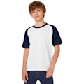 Miniatyrbild 2 av 2: B&C Barn Pojkar Kortärmad Baseball T-Shirt 3-4 År Vit White/Navy 3-4 Years