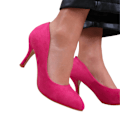 Miniatyrbild 2 av 3: Where's That From Dam/Dam Suede Pointed Mid High Heel Cou Fuchsia 7 UK