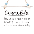 Miniatyrbild 3 av 3: Something Different Caravan Rules Hängande Skylt En Storlek Vit/Svart/Brun White/Black/Brown One Size