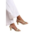 Miniatyrbild 2 av 2: Where's That From Damskor/Damer Mykonos Sling Back Bred Låg Klack Gold 6 UK Wide