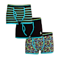 Miniatyrbild 3 av 6: 4Kidz Pojkars Bomullsboxershorts med Trunk Fit (3-pack) 7-8 år Haj Shark 7-8 Years