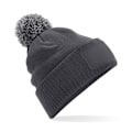 Miniatyrbild 1 av 2: Beechfield Unisex Adult Snowstar Patch Beanie One Size Graphite Graphite Grey/Light Grey One Size