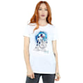 Miniatyrbild 2 av 5: Star Wars Dam/Damer The Last Jedi R2-D2 Borstad Bomull Pojkvän White 3XL