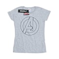 Miniatyrbild 1 av 5: Marvel Avengers Dam/Damer Outline Bomull Logotyp T-shirt M Sports Grey Sports Grey M