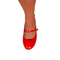 Miniatyrbild 3 av 3: Where's That From Josie Ballerina-skor i konstläder med remmar för kvinnor/damer Red 6 UK