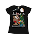 Miniatyrbild 1 av 5: The Flintstones Dam/Damer Jul Fair Isle Bomull T-Shir Black S