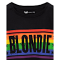 Miniatyrbild 3 av 5: Blondie Dam/Kvinnor Regnbåge Crop T-Shirt XL Svart/Blå/Orange Black/Blue/Orange XL