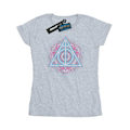 Miniatyrbild 1 av 5: Harry Potter Dam/Kvinnor Neon Dödsreliker Bomull T-shirt Sports Grey S