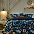 Miniatyrbild 1 av 3: Furn Pine Vinter Dubbel Täcke Set Marinblå Navy Double
