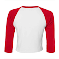 Miniatyrbild 2 av 3: Bella + Canvas Dam/Kvinnor Raglan 3/4 Ärm Klippt T-Shirt XL White/Red XL