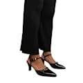 Miniatyrbild 1 av 2: Where's That From Dam/Damer Memphis Patent Faux Läder Bred Black 6 UK Wide