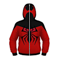 Miniatyrbild 1 av 2: Barn Pojke Spider-man Hoodies Huvtröja Dragkedja Rock Jacka Topp Ytterkläder Fans Present Red Spiderman Red Spiderman 8-11 Years