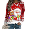Miniatyrbild 1 av 4: God Jul Skjorta Kvinnor 2022 Crewneck Rolig Snögubbe Present B 2XL