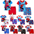 Miniatyrbild 2 av 3: Spider-Man Pyjamas för Pojkar Barn Flickor 2-dels Set Kortärmad Tryckt Topp+ Shorts Tryckta Kläder Pyjamas & Vardagskläder Barnpresent #9 100cm